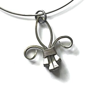 1960's Brutalist Horseshoe Nail Pendant -MidCentury Modern -Rare Fleur de Lis